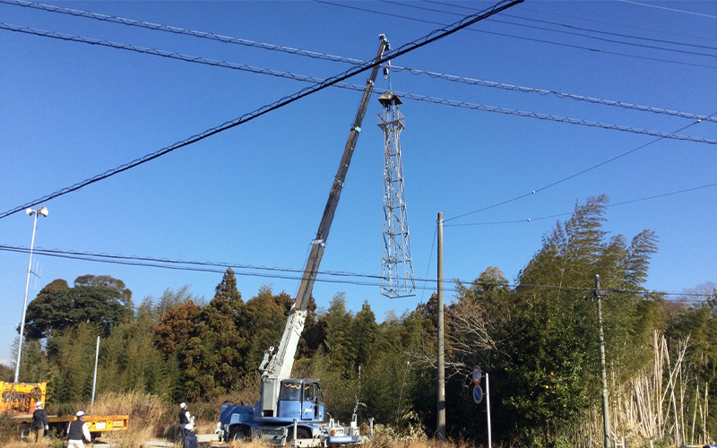 火の見櫓撤去工事